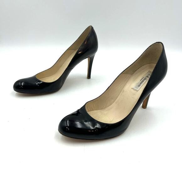 LK Bennett Shilo Patent Leather Court Shoes Stiletto Heels Custom Dyed Black - Picture 8 of 8